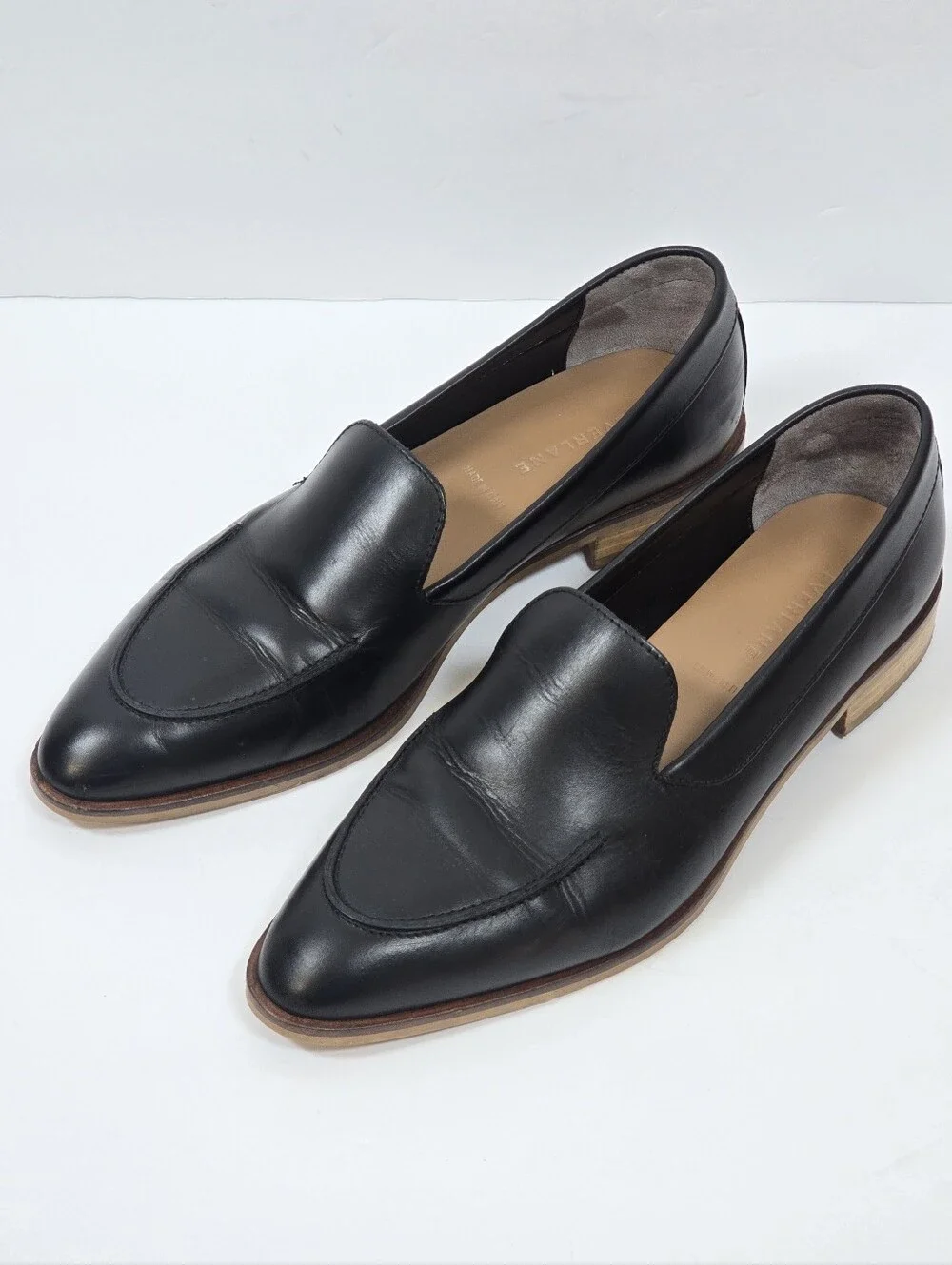 Everlane The Modern Loafer Black Italian Leather Sz.9.5 Pointed Toe Flats